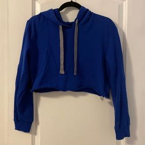 Blue Cropped Hoodie